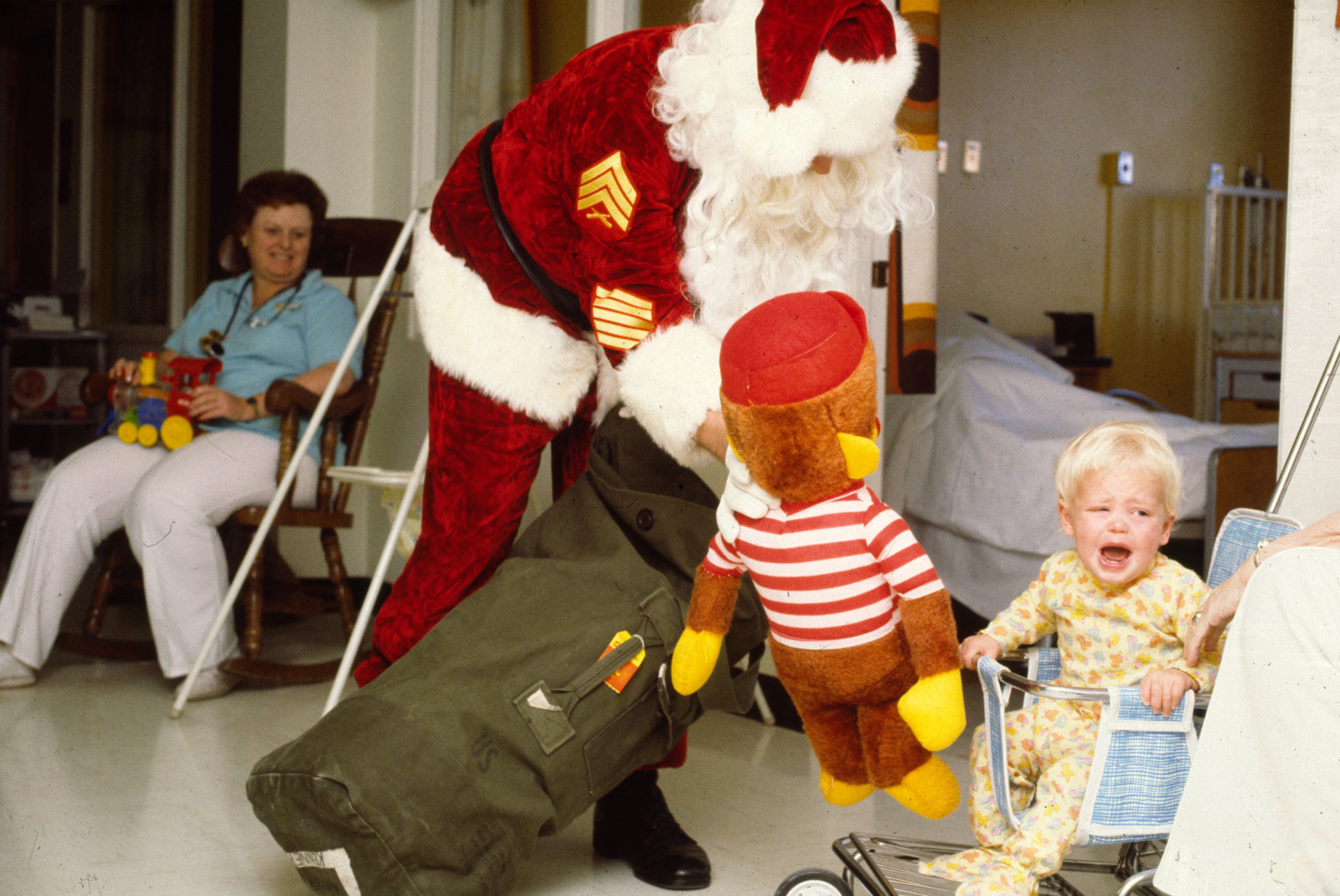 Sgt. Santa at Saint Vincent Hospital, 1981
